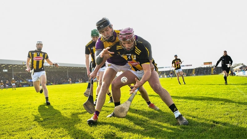 Kilkenny's Ciaran Wallace of is tackled by Joe O'Connor of Wexford during last year's league meeting