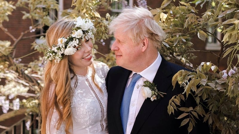 Boris Johnson and Carrie Symonds were married by Father Daniel Humphreys (Downing St handout image)