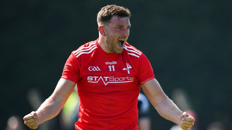 Sam Mulroy celebrates a score for Louth