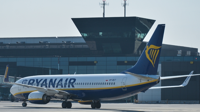 The Ryanair flight was travelling from Dublin to Krakow (file pic)
