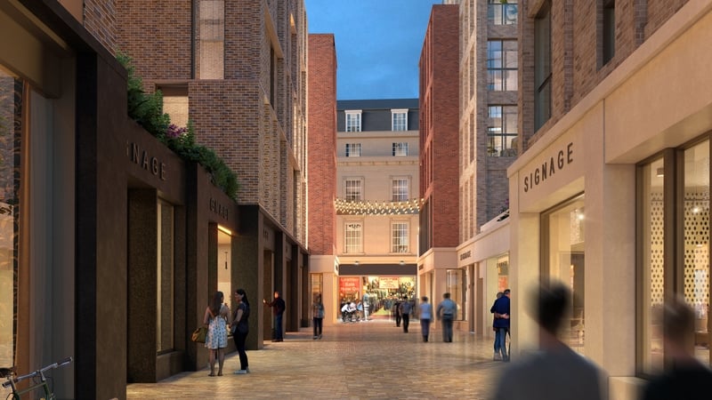 The proposed plan includes a new street between O'Connell Street Upper and Moore Lane.