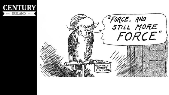 Century Ireland Issue 206 - Cartoon drawing parallels between David Lloyd George and Oliver Cromwel…