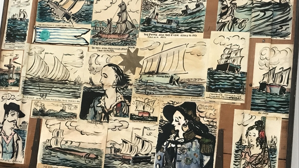 Watercolours stuck on the inside of a chest were carefully restored