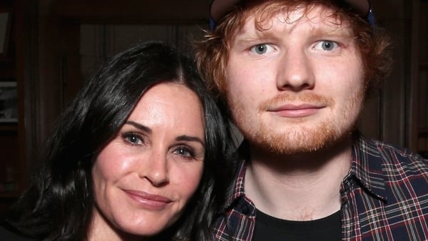 Courteney Cox and Ed Sheeran in Malibu, California in November 2015