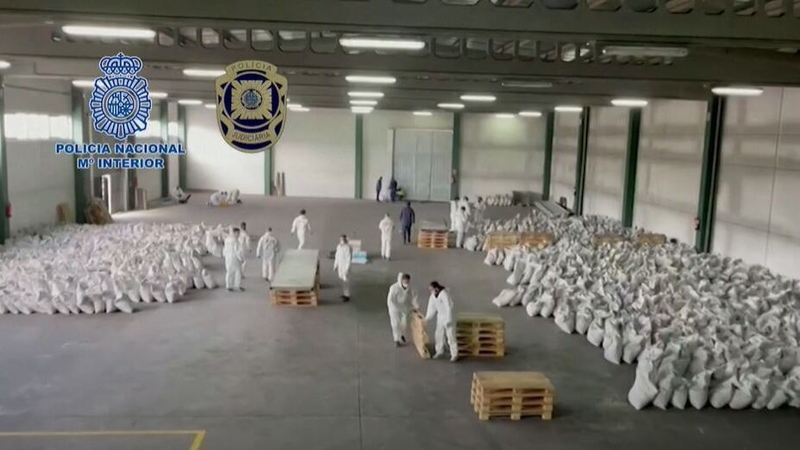 The drugs were packed in large industrial canvas bags