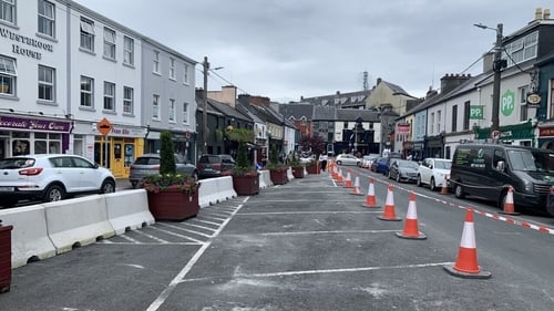 Concrete bollards have been placed down the centre of the Woodquay area