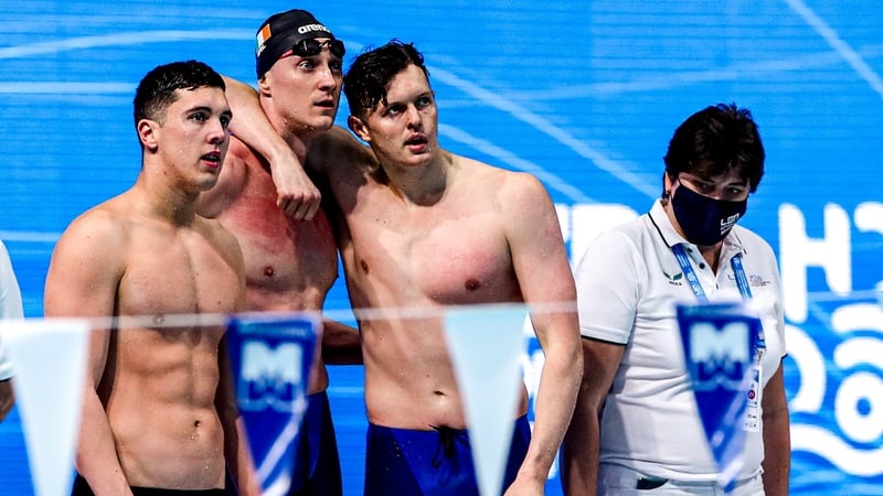 Brendan Hyland, Shane Ryan and Darragh Greene are part of the Ireland 4x100 team alongside Jack McMillan, and who are bound for Tokyo