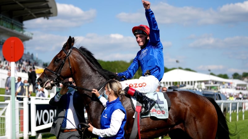 Adam Kirby celebrates on board Adayar