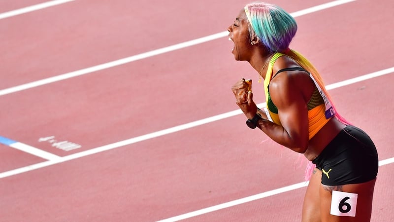 Shelly-Ann Fraser-Pryce, pictures above celebrating victory in the 2019 100m World Athletics Championships Final, said she did not expect such a fast time