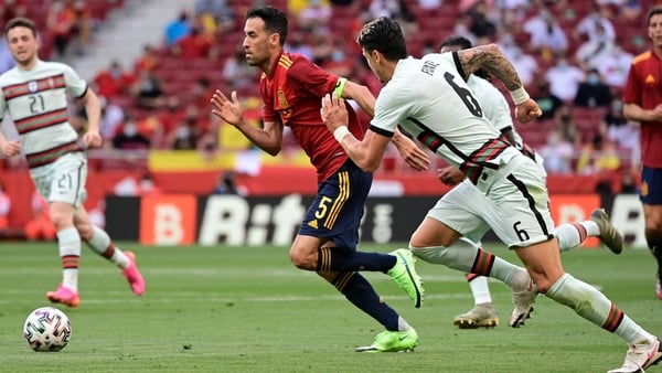 Busquets in action against Portugal on Friday.