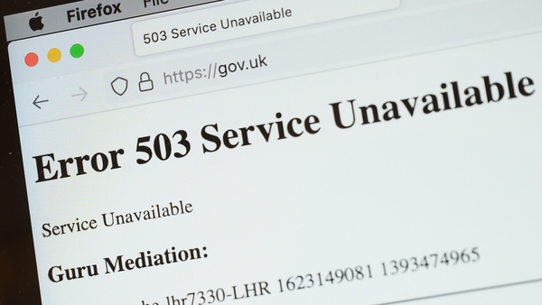The UK's government website was among those to go down