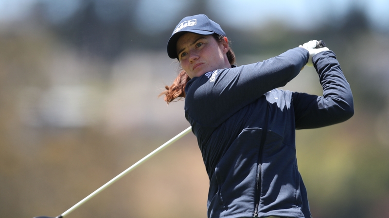 Maguire tees off from the ninth hole during the first round of the LPGA Mediheal Championship
