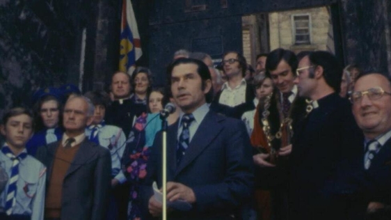 Minister for the Gaeltacht Tom O'Donnell at the official opening of King's Island Festival, Limeric…
