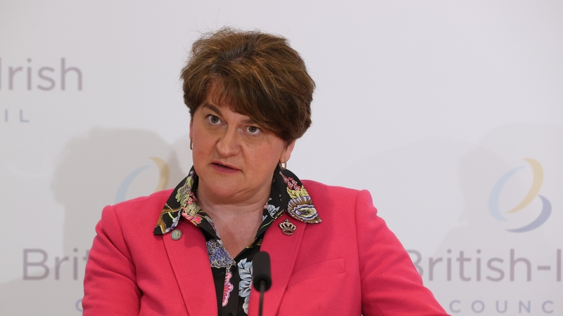 The outgoing First Minister broke into song at the British Irish Council summit in her home county of Fermanagh