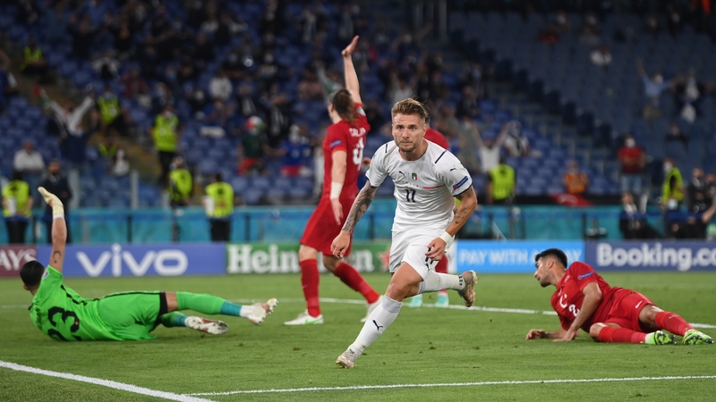 Ciro Immobile turns away after scoring Italy's second