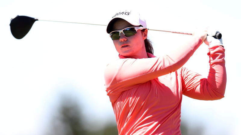 Maguire hits a shot on the eighth hole during the second round