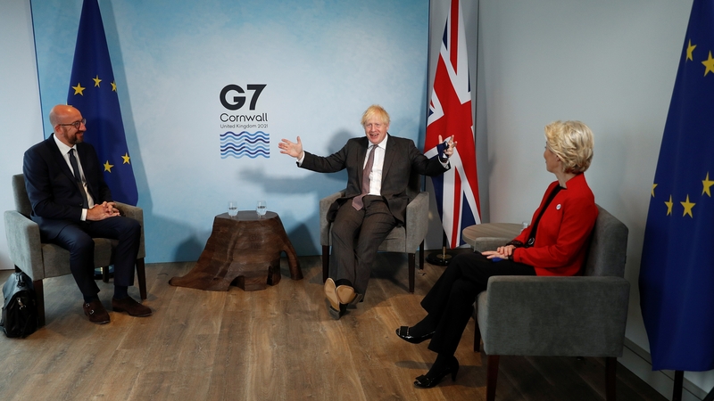 European Council President Charles Michel, British PM Boris Johnson and European Commission President Ursula von der Leyen