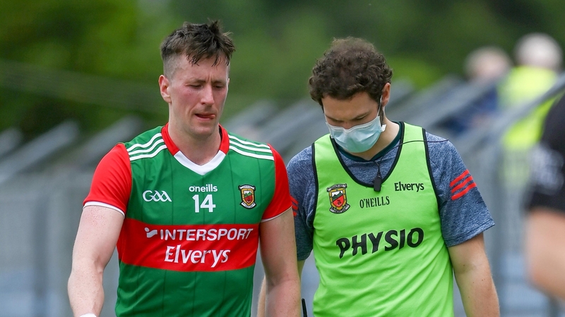 Cillian O'Connor was replaced just before the break at Cusack Park