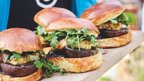 Tom Kerridge's umami mushroom and halloumi burger.