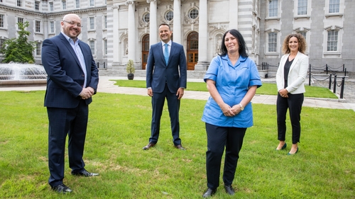 John Florence, CEO of Irish HomeCare; Tánaiste Leo Varadkar; Roslyn Lynam, a carer at Irish HomeCare and Gillian Roddy, Director of National Operations at Irish HomeCare
