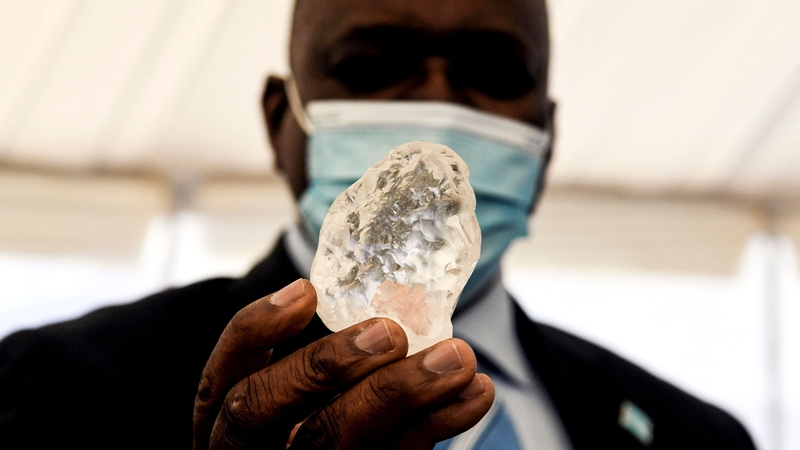 The stone, found on 1 June, was shown to Botswanan President Mokgweetsi Masisi in the capital Gaborone