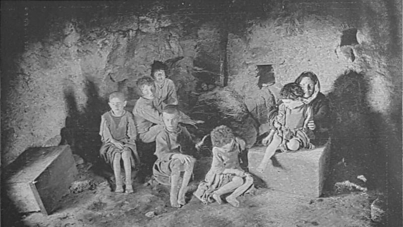 Interior of a cabin in Carraroe, Co. Galway. Image courtesy of the National Library of Ireland