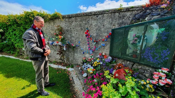 Seosamh O'Maolchroin laid a wreath at the burial ground on the site of the Tuam mother-and-baby home