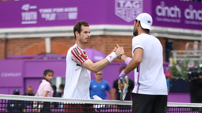 Murray congratulates Matteo Berrettini after the match