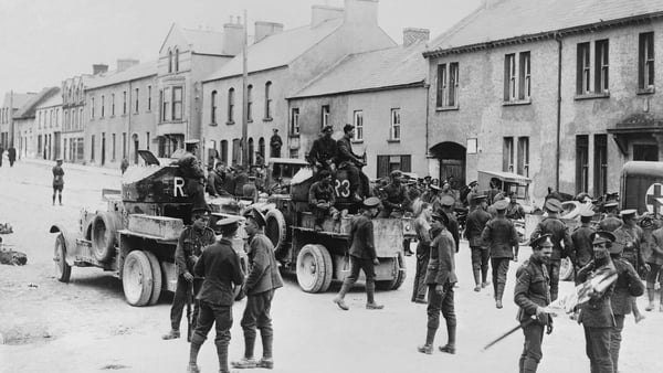 Soldiers on the streets of Belleek in 1921