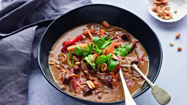 Beef satay with shredded carrot from Trisha's 21-Day-Reset.