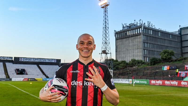 Kelly celebrates after scoring four goals