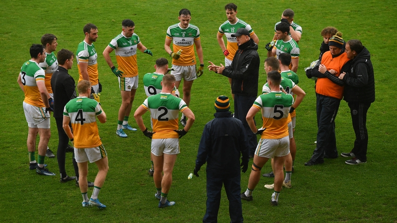John Maughan talks to his charges during their LSFC match with Carlow last year