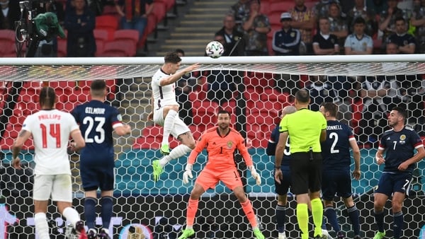 John Stones saw his headed effort rebound off the post in England's draw with Scotland