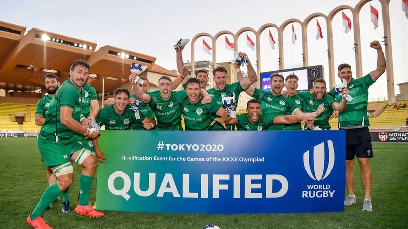 The Ireland team celebrate their victory in Monaco