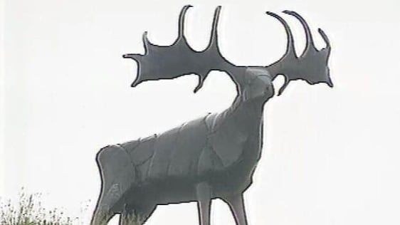 Bronze Elk sculpture by Kevin Holland, Cork-Mallow Road (1996)