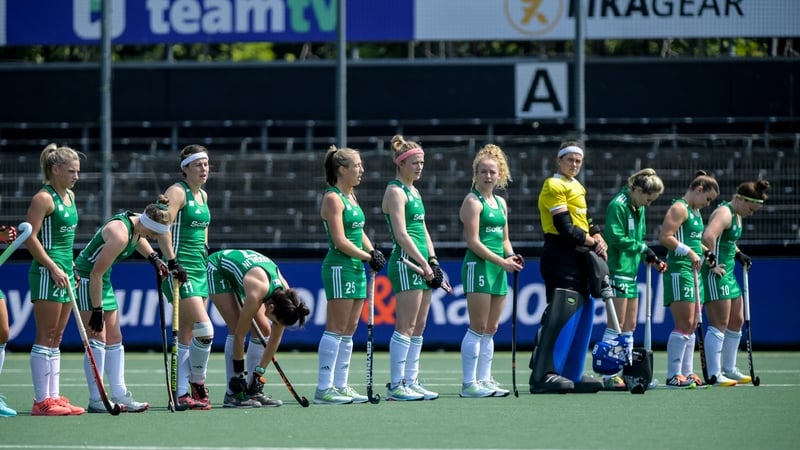 Ireland line up ahead of the Euro Hockey Championships match between Ireland and Spain