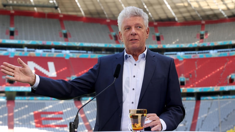 Munich Mayor Dieter Reiter during a press conference at an official visit at Allianz Arena