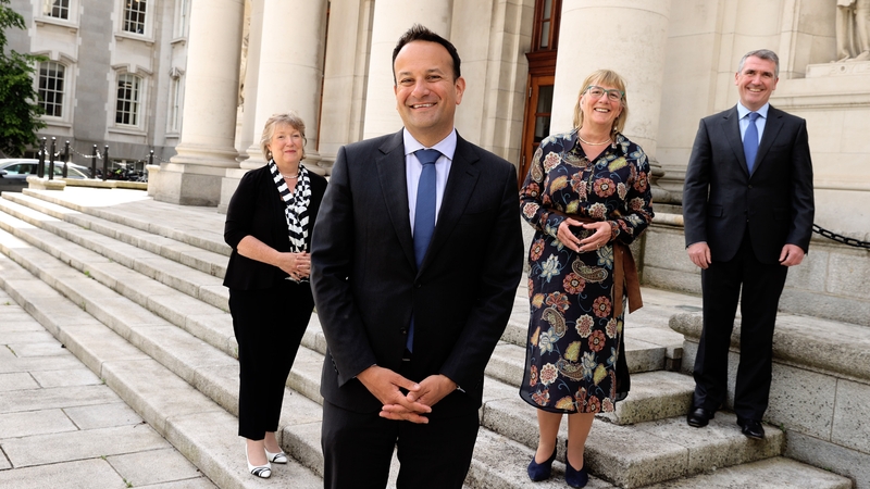 Dr Orlaigh Quinn, Secretary General of the Department of Enterprise, Trade and Employment; Tánaiste Leo Varadkar, Julie Sinnamon and Aongus Hegarty pictured for Balance for Better Business