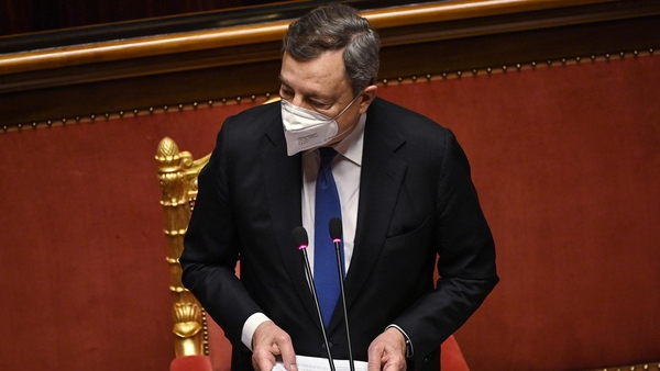 Mario Draghi speaking in the Senate