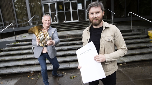 Daithí Ó Sé pictured with winning composer John Byrne