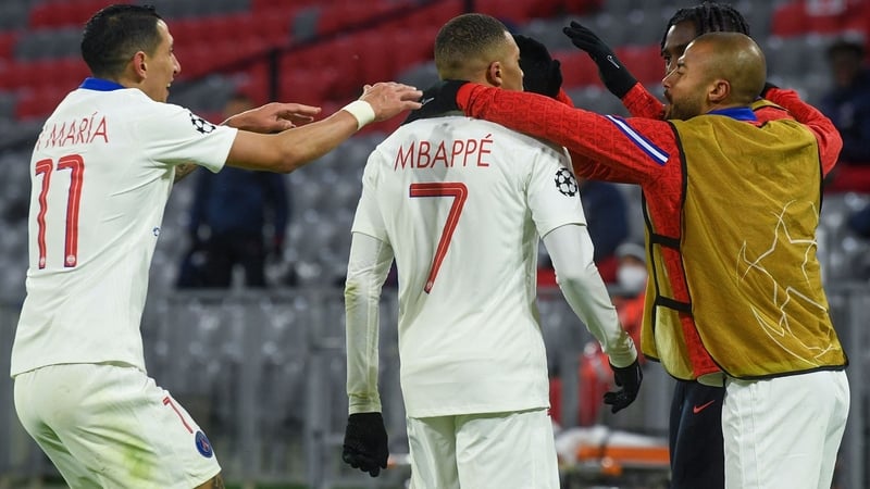 Kylian Mbappe's third goal in Munich saw PSG reach the Champions League semi-finals on the away goals rule