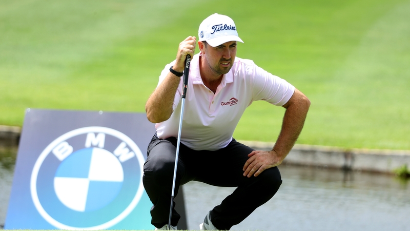 Niall Kearney on the 18th green during the second round