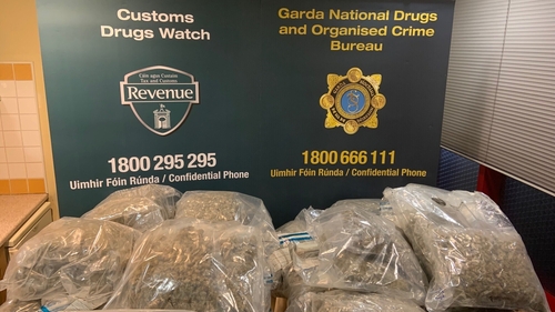 Thirty-seven kilogrammes of cannabis was found and a man in his 30s was arrested