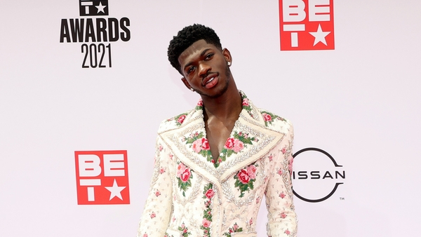 Rapper Lil Nas X wears romantic design to BET Awards Photo: Getty