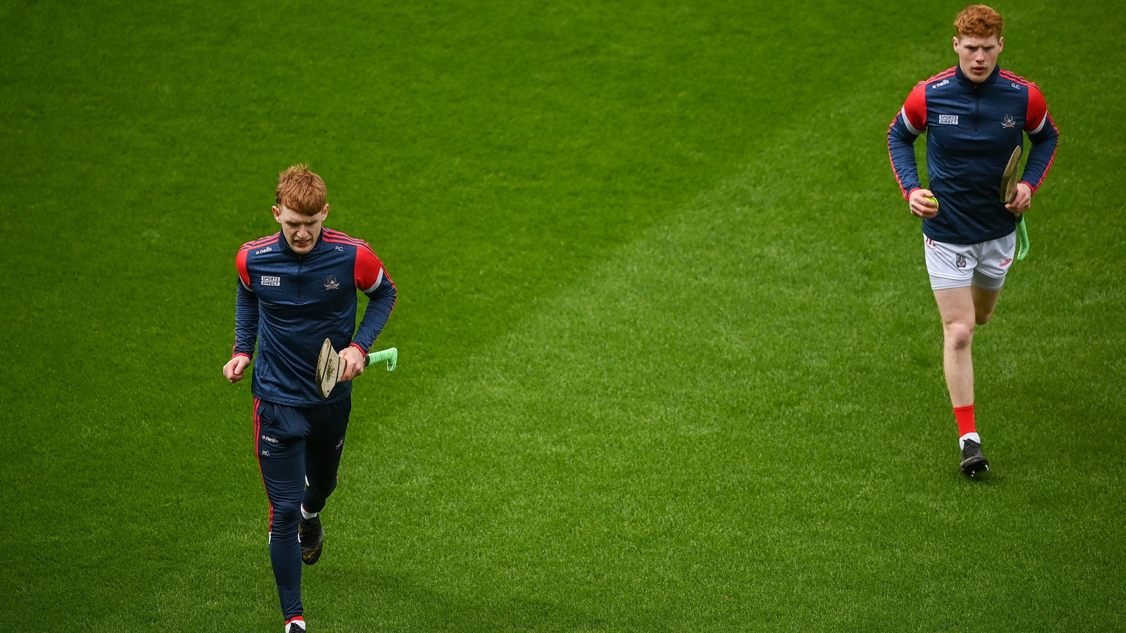 Patrick, left, and Ger working closely in Cork colours