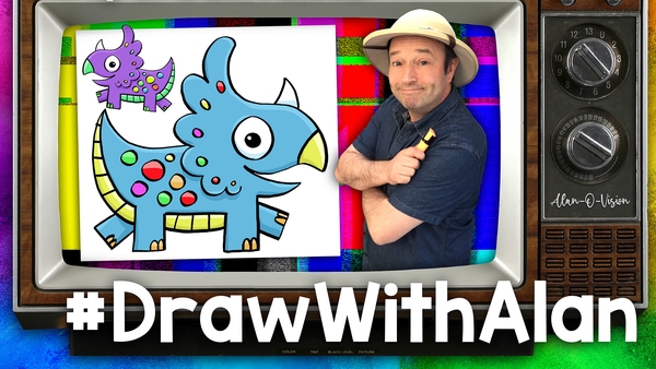 Draw With Alan - how to draw a triceratops!