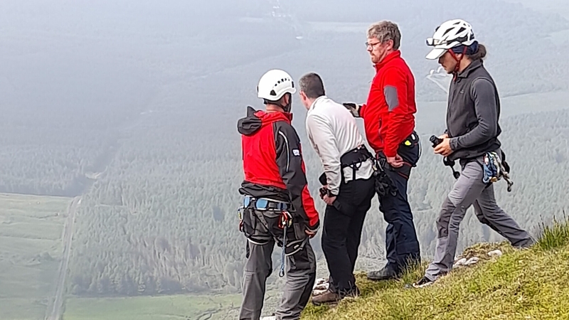 Members of the Sligo Leitrim Mountain Rescue Team were winched to the mountain