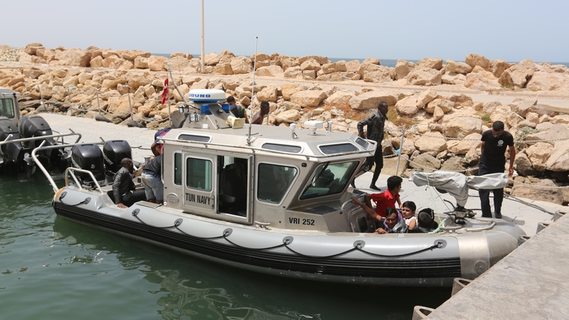 The Tunisian navy rescued dozens of people who had tried to flee to Europe (file pic)