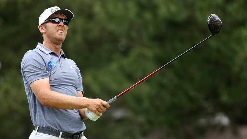 Seamus Power surveys his drive on the fourth hole at Detroit Golf Club