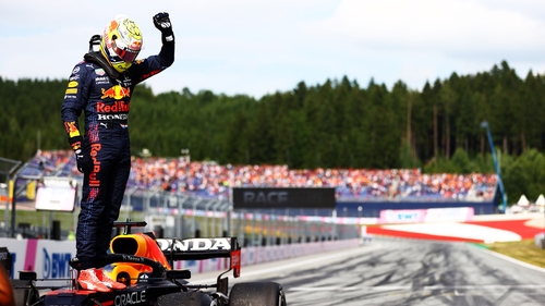 Max Verstappen celebrates